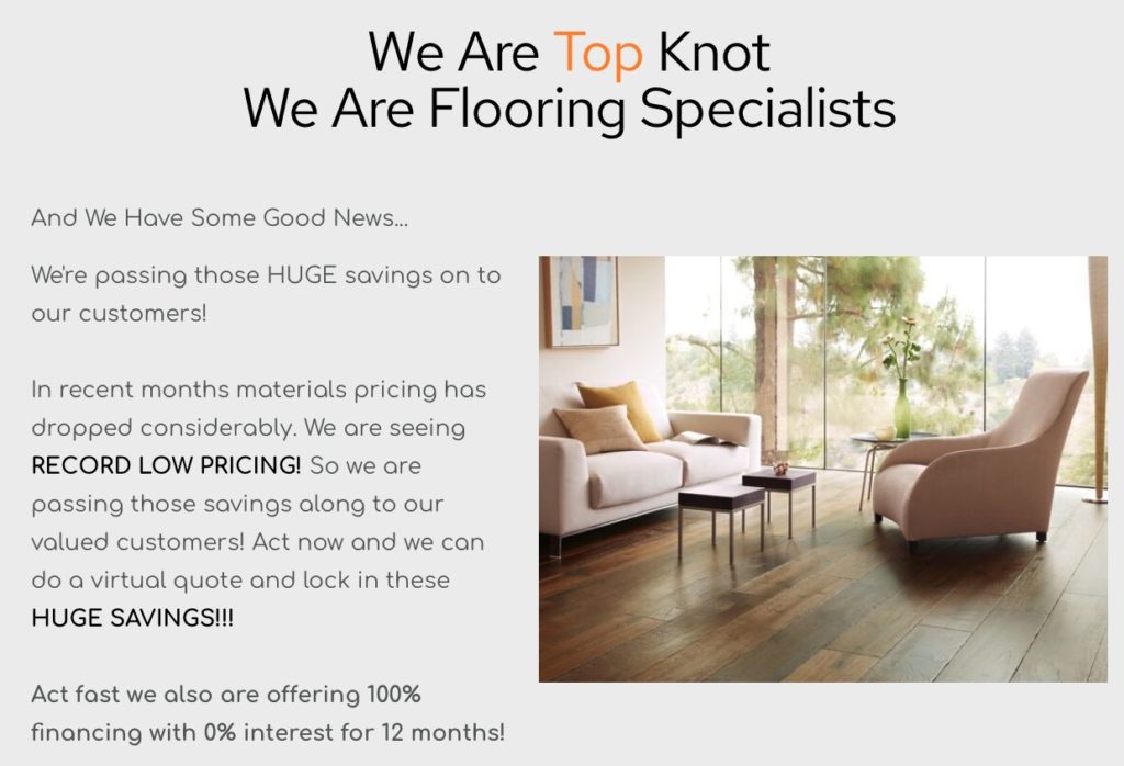 Top Knot Flooring Special